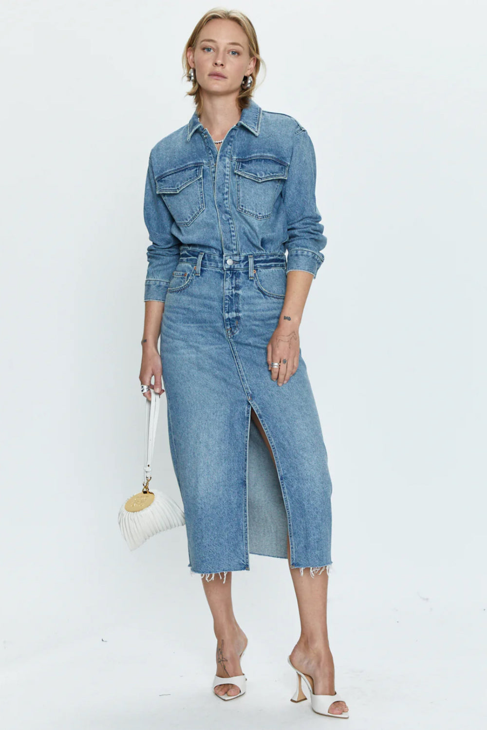 pistola denim dress PISTOLA Amira Denim Midi Dress