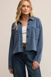 All Day Cropped Knit Denim Jack