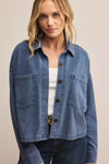 All Day Cropped Knit Denim Jack