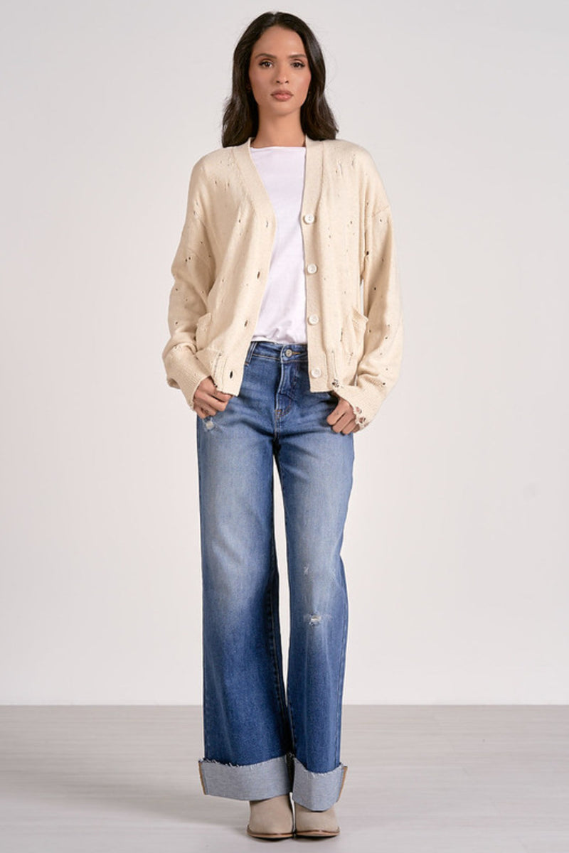 Distressed Knit Cardigan