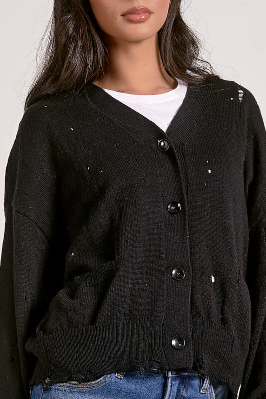 Distressed Knit Cardigan