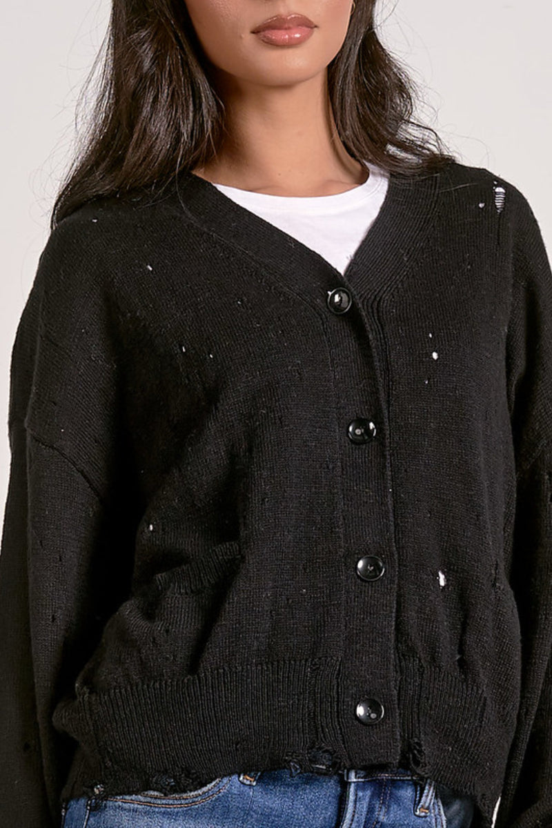 Distressed Knit Cardigan