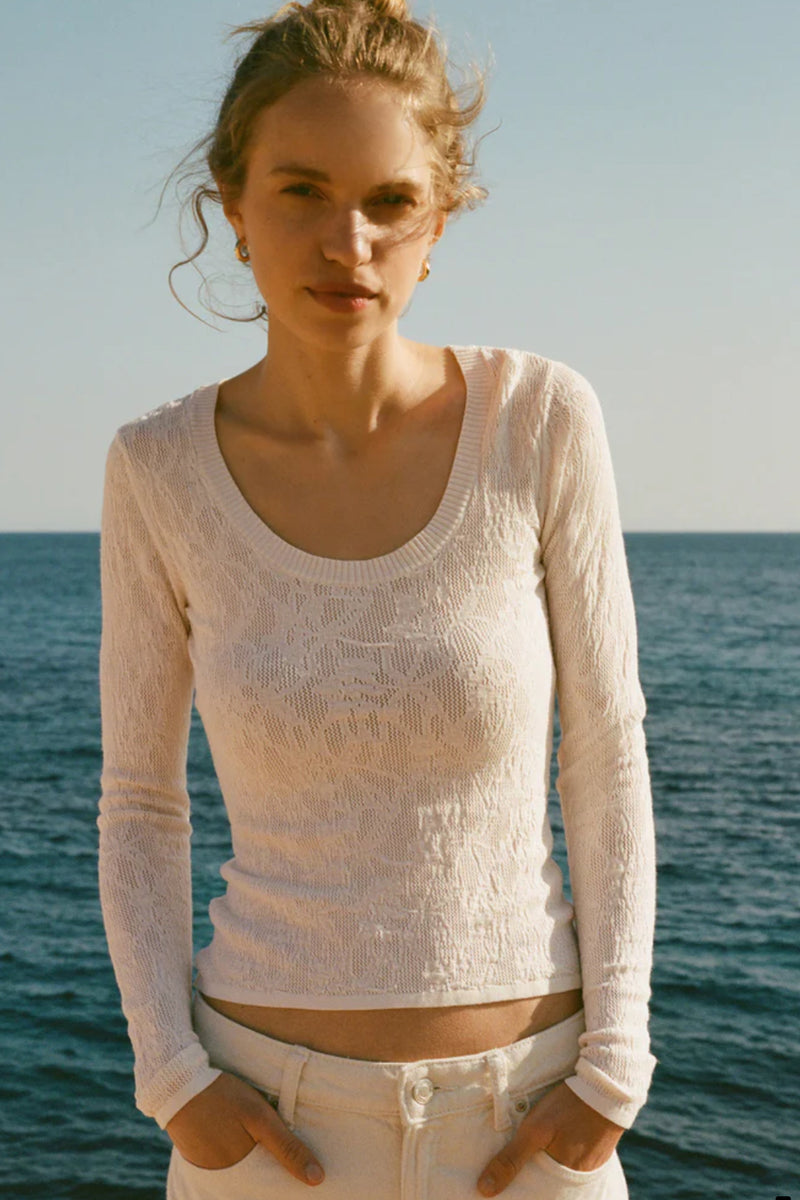 Tibi Scoop Mesh Sweater