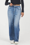 Denim Fleece Wide Leg Pant