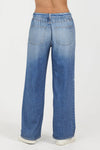 Denim Fleece Wide Leg Pant