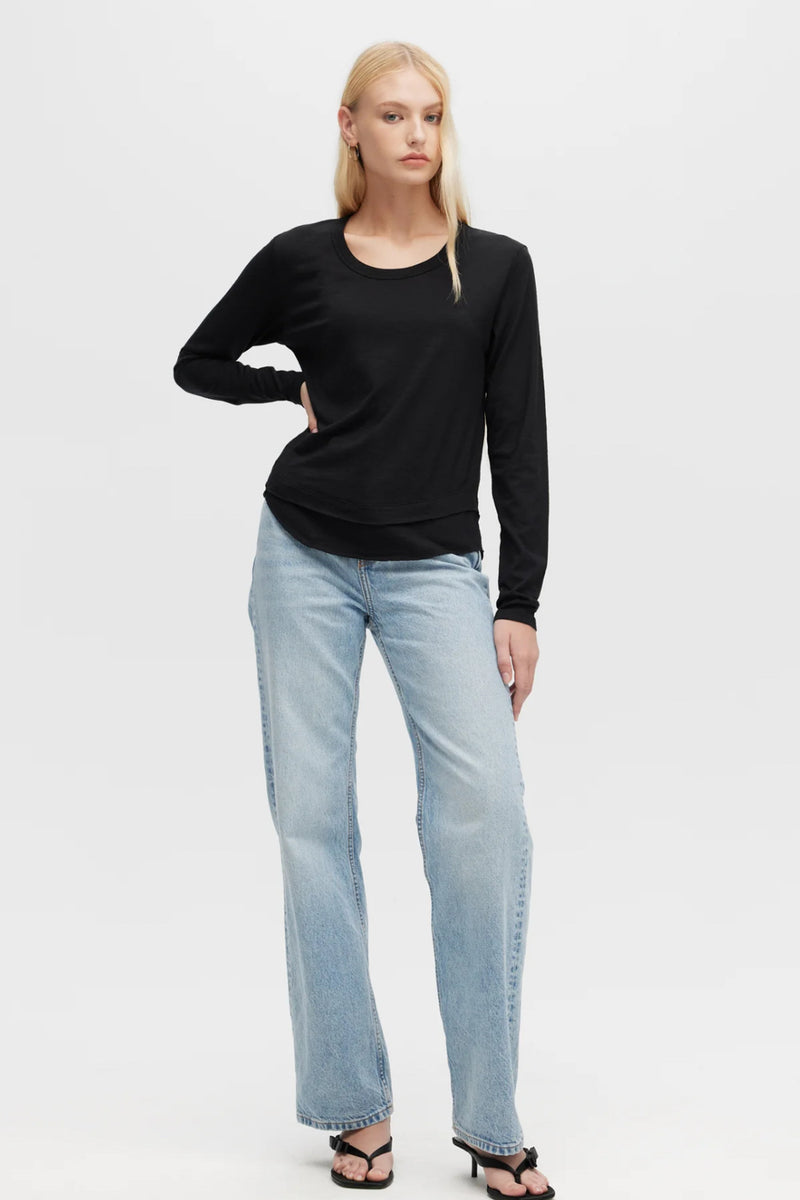 Ava Long Sleeve Mock Layer Tee