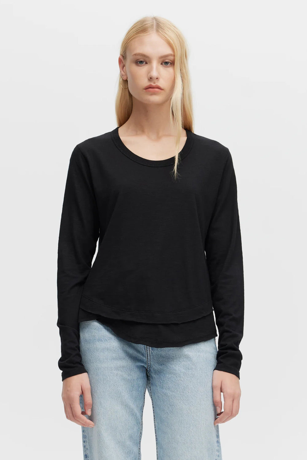Ava Long Sleeve Mock Layer Tee