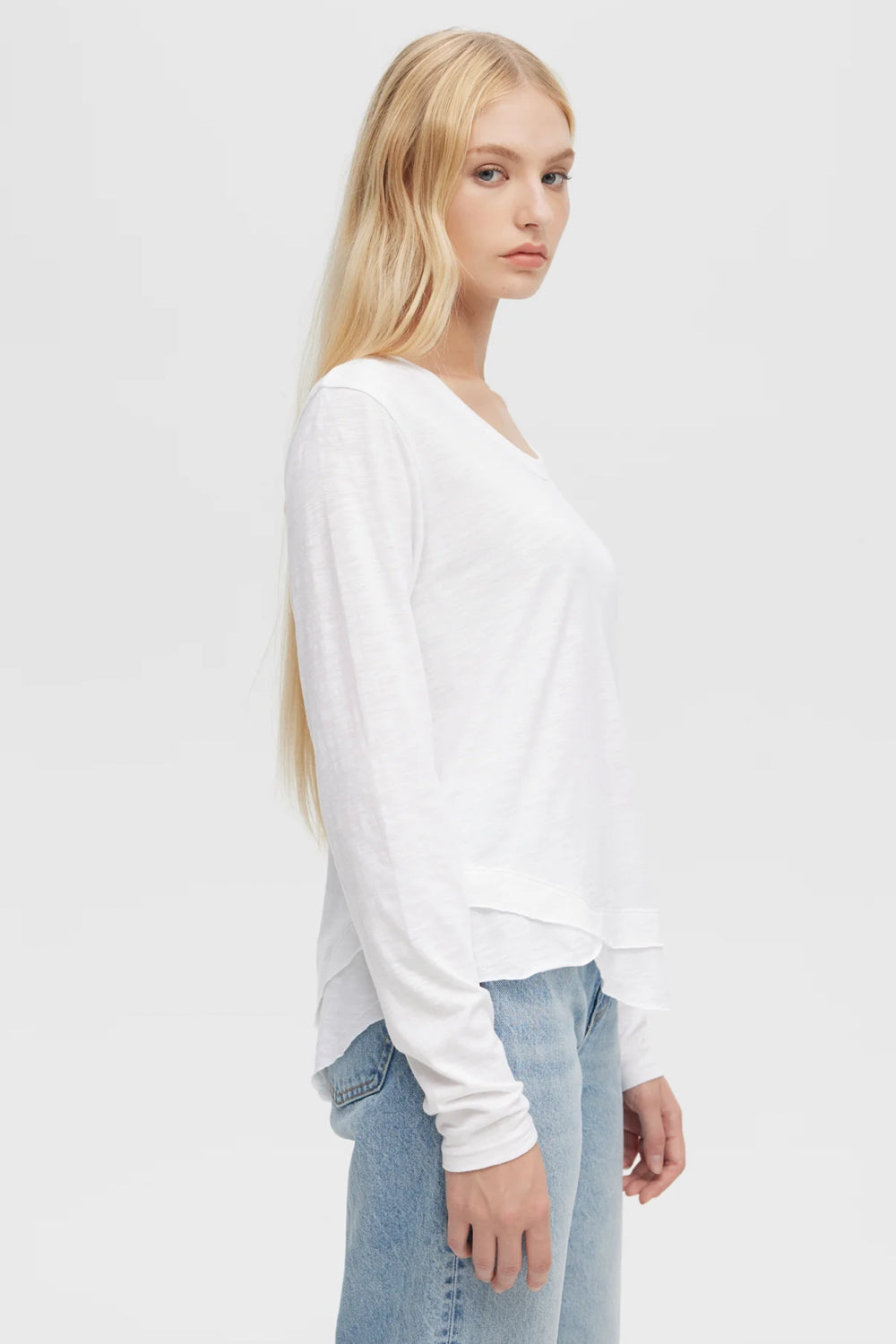 Ava Long Sleeve Mock Layer Tee
