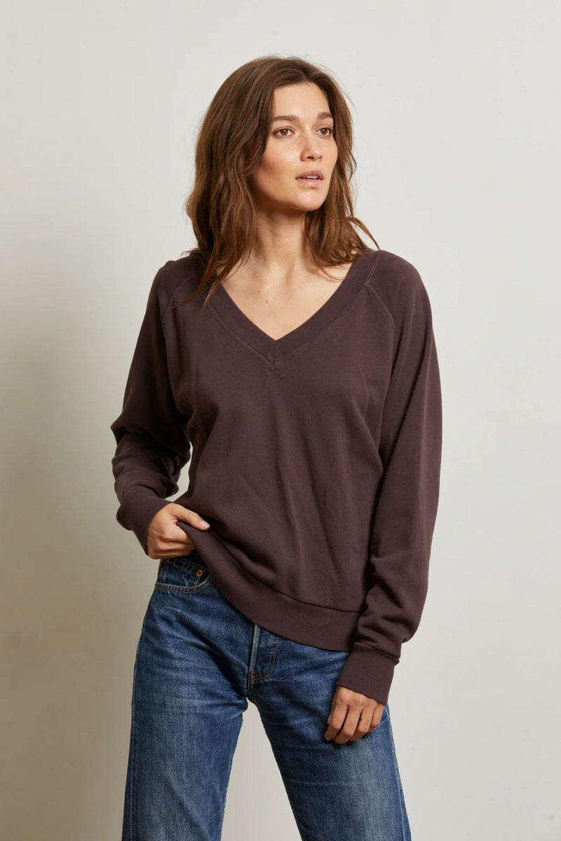 French Terry V-Neck Sweatshirt