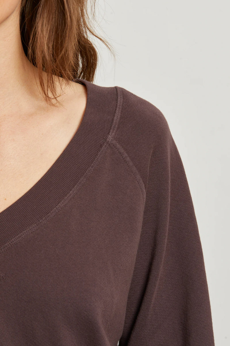 French Terry V-Neck Sweatshirt