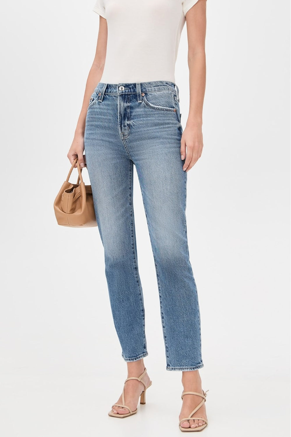 Bri High Rise Slim Straight Pant