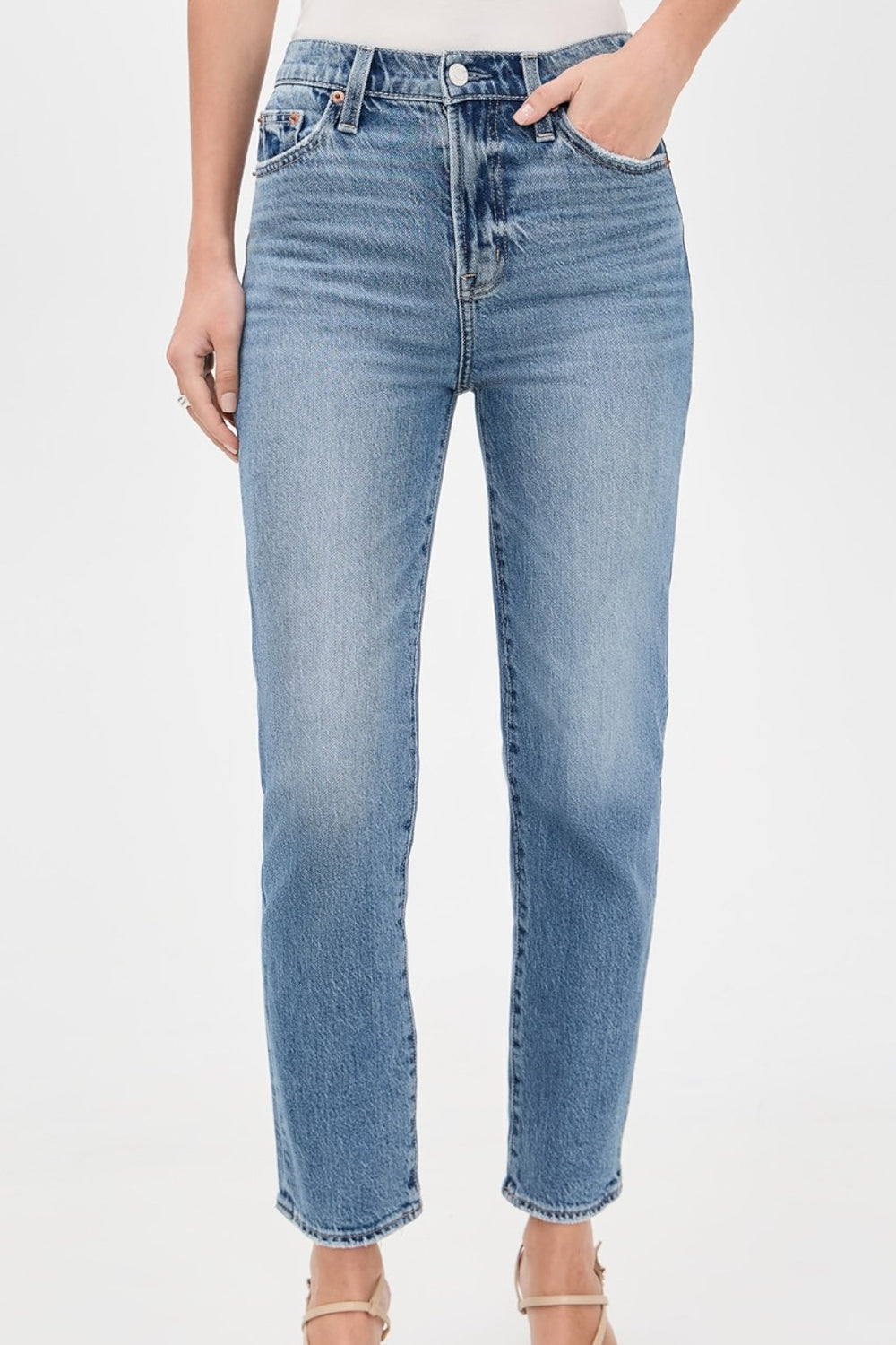 Bri High Rise Slim Straight Pant