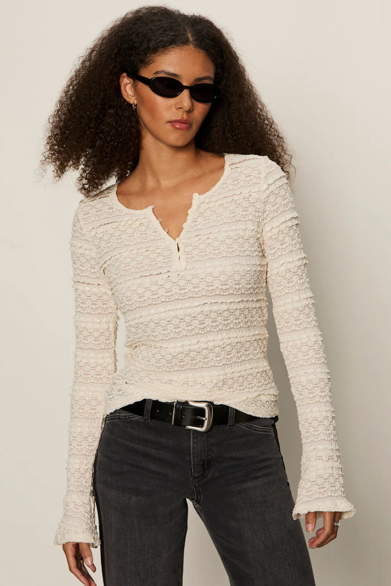 Lovely Lace Button Front