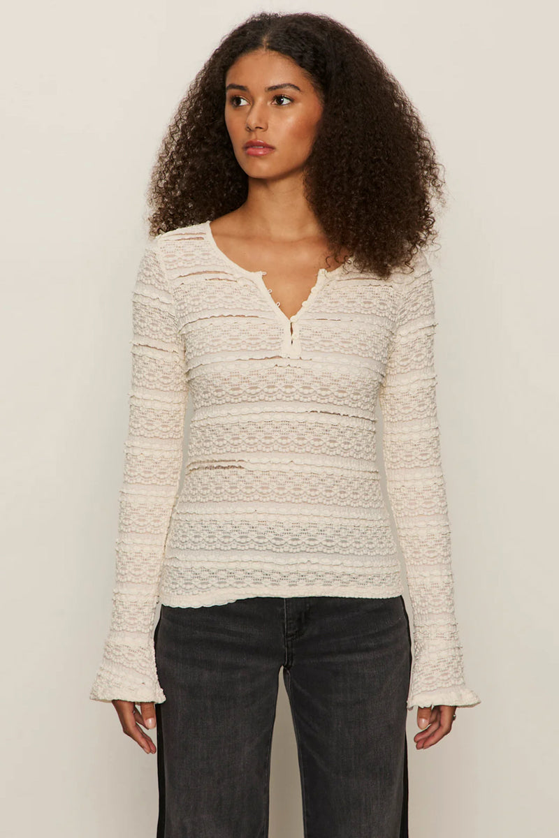 Lovely Lace Button Front