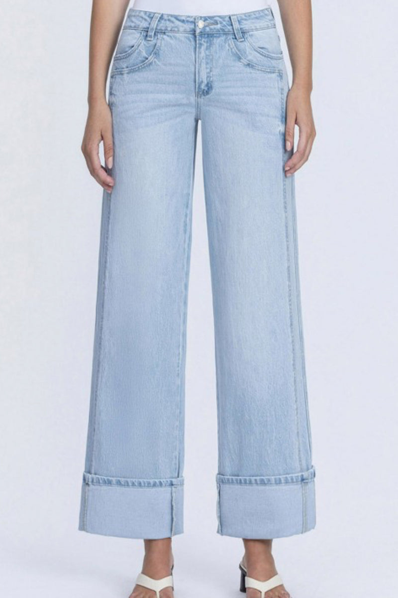 Super High Rise Cuffed Baggy Wide