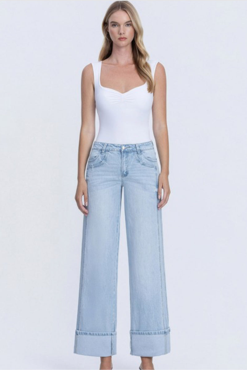 Super High Rise Cuffed Baggy Wide