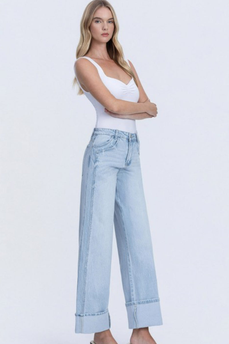 Super High Rise Cuffed Baggy Wide