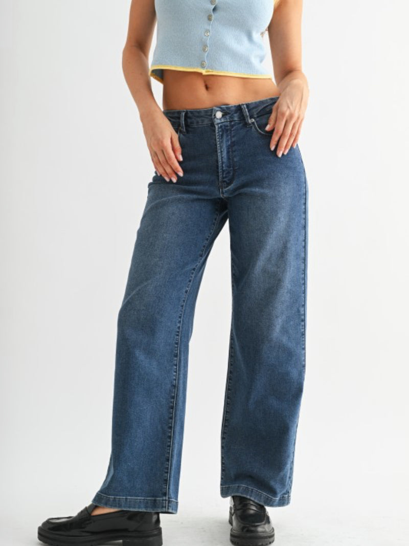 Slim Wide Leg Sweat Jean