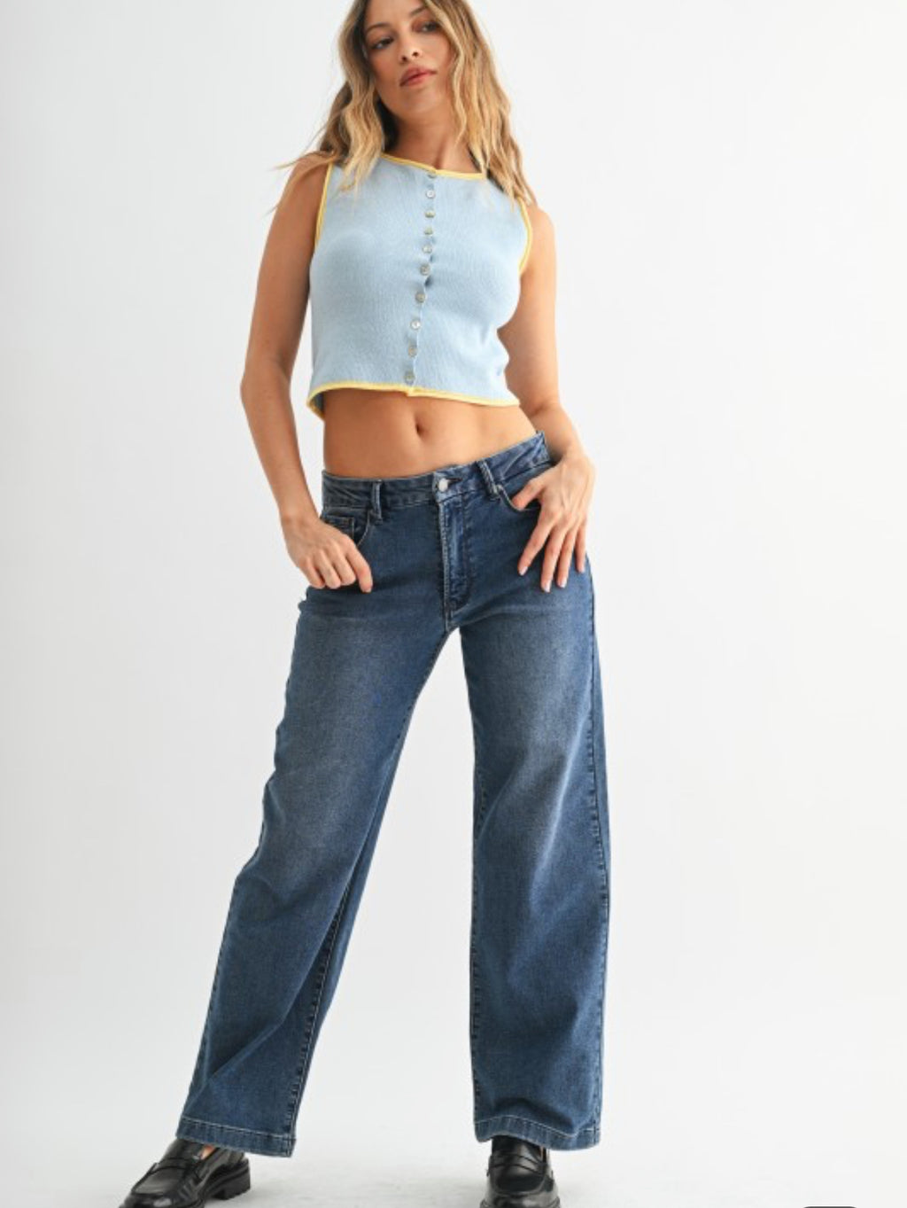 Slim Wide Leg Sweat Jean