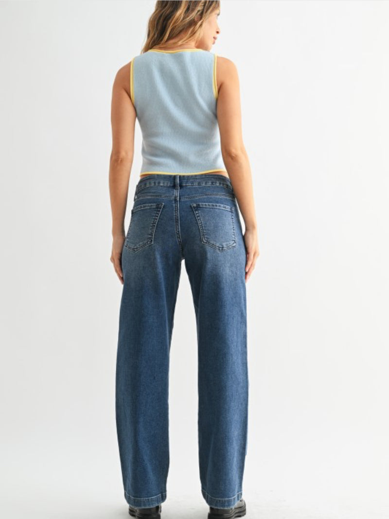 Slim Wide Leg Sweat Jean