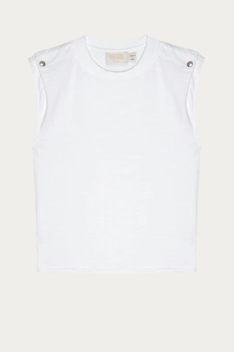 Muscle Tee With Shoulder Pleats
