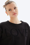 Love Crewneck Side Zip Sweatshirt