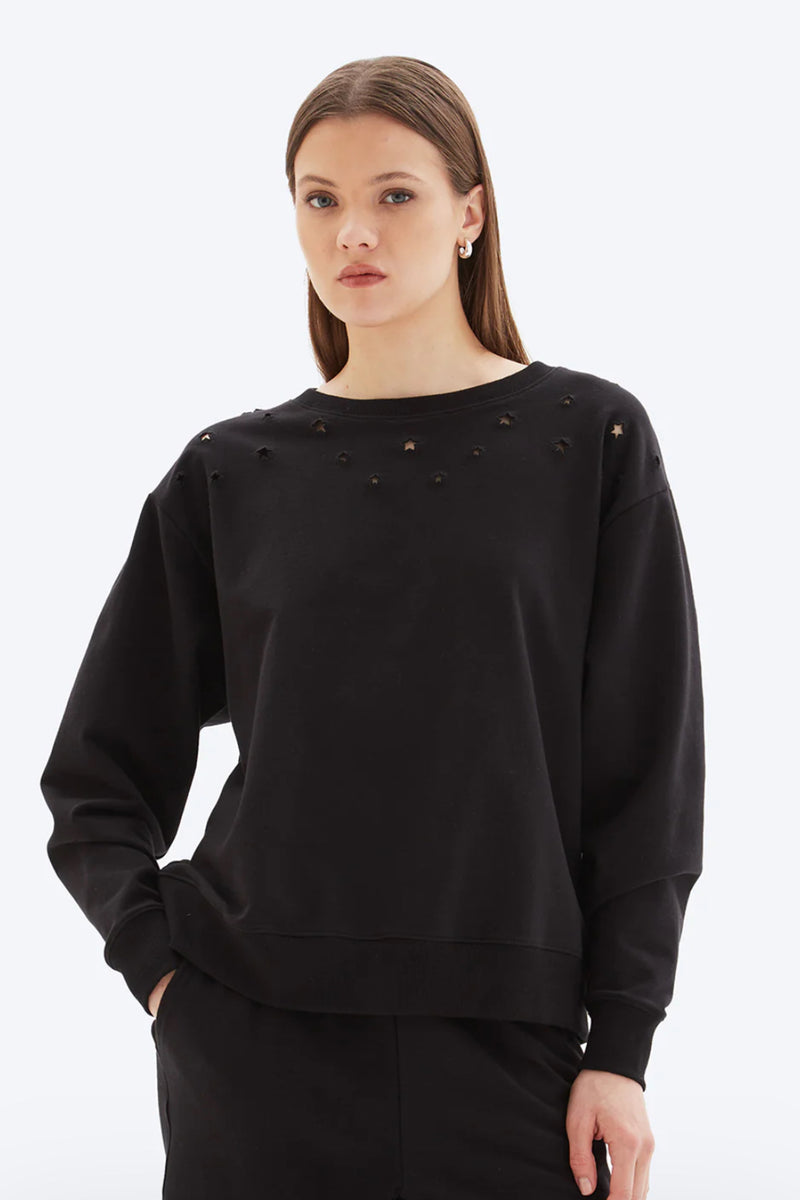 Eyelet Star Crewneck Sweatshirt