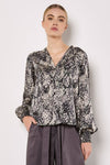 Snakeskin Smock Sleeve Blouse