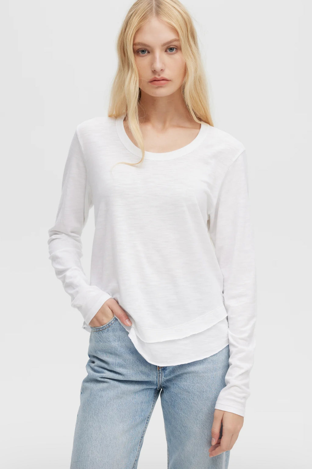 Ava Long Sleeve Mock Layer Tee