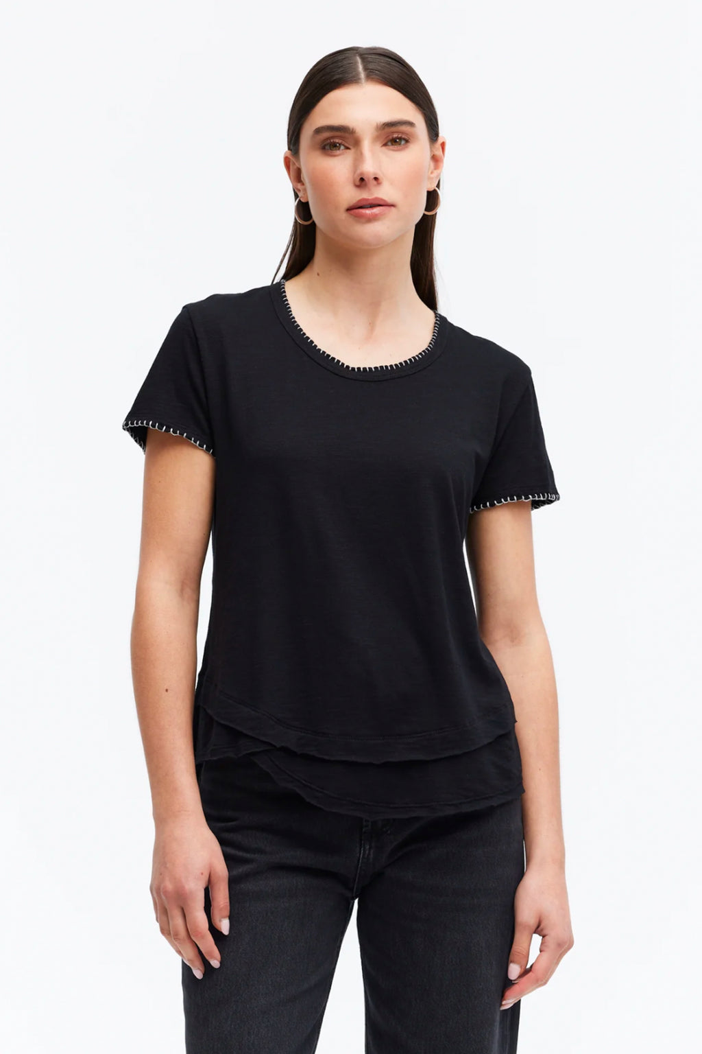 Whipstitch Ava Mock Layer T-Shirt