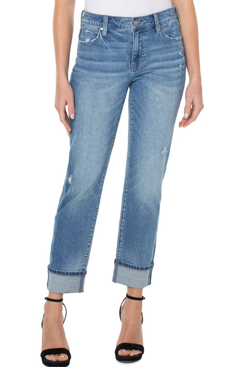 LIVERPOOL </br>Marley Downey Girlfriend Cuffed Eco Jean