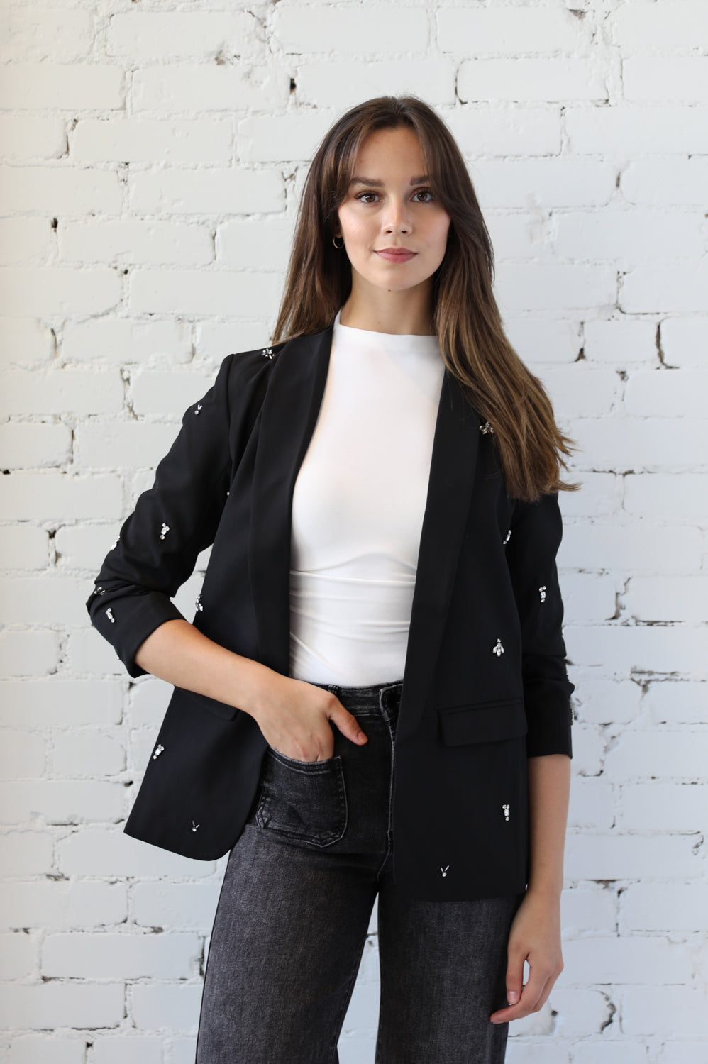 Rhinestone Detail Blazer