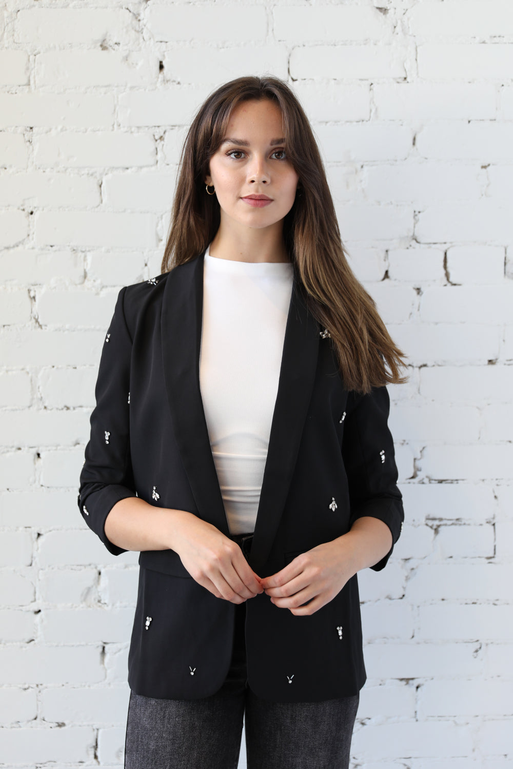 Rhinestone Detail Blazer