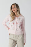 Lacey Cardi With Embroidered Cherries