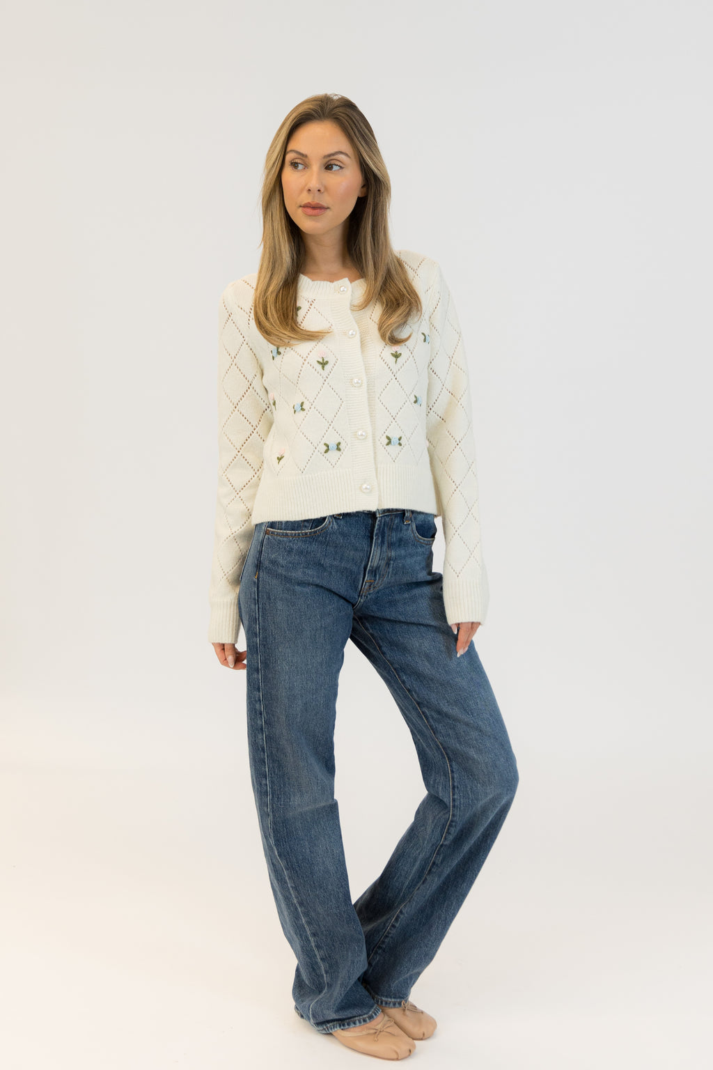 Lacey Eco Cardigan With Roses
