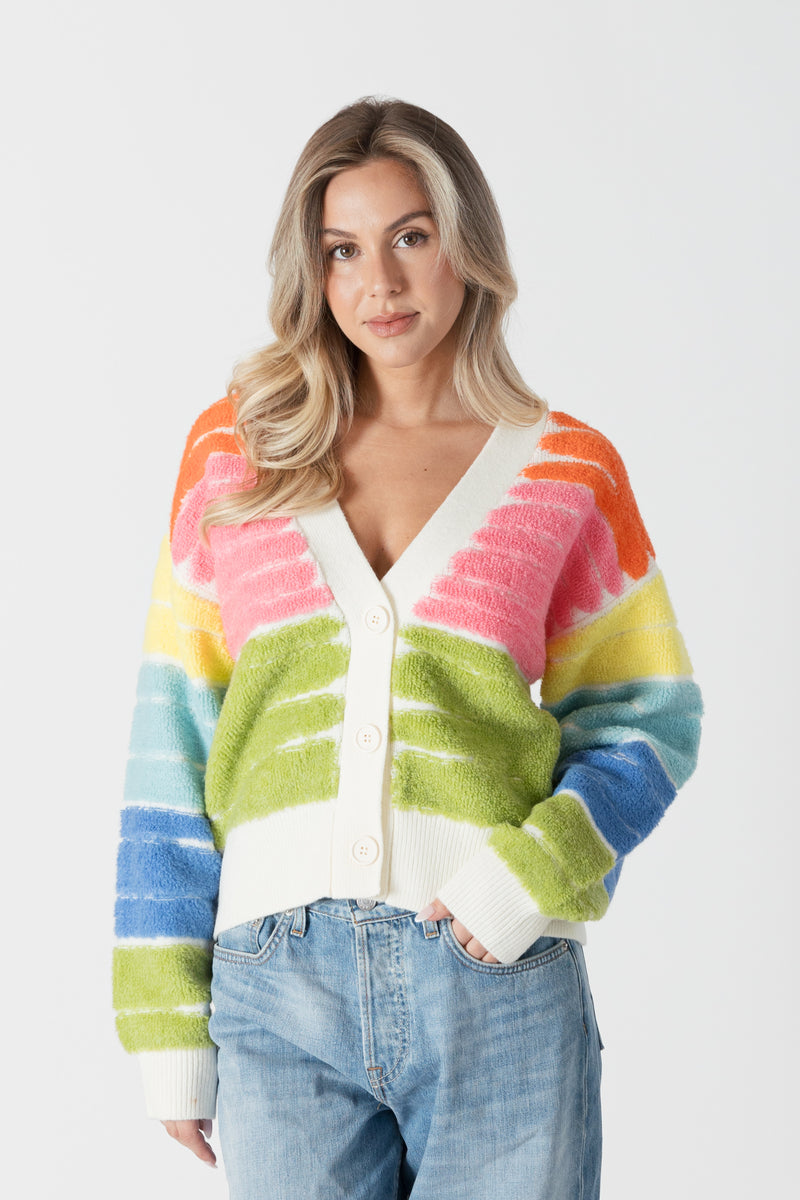 Multicoloured Sherpa Cardi