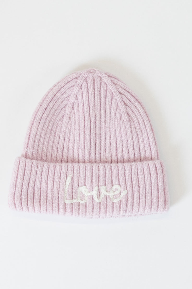 "Love" Embroidered Beanie