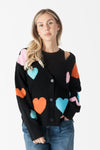 Lovella Cardi With Sherpa Hearts