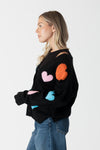 Lovella Cardi With Sherpa Hearts