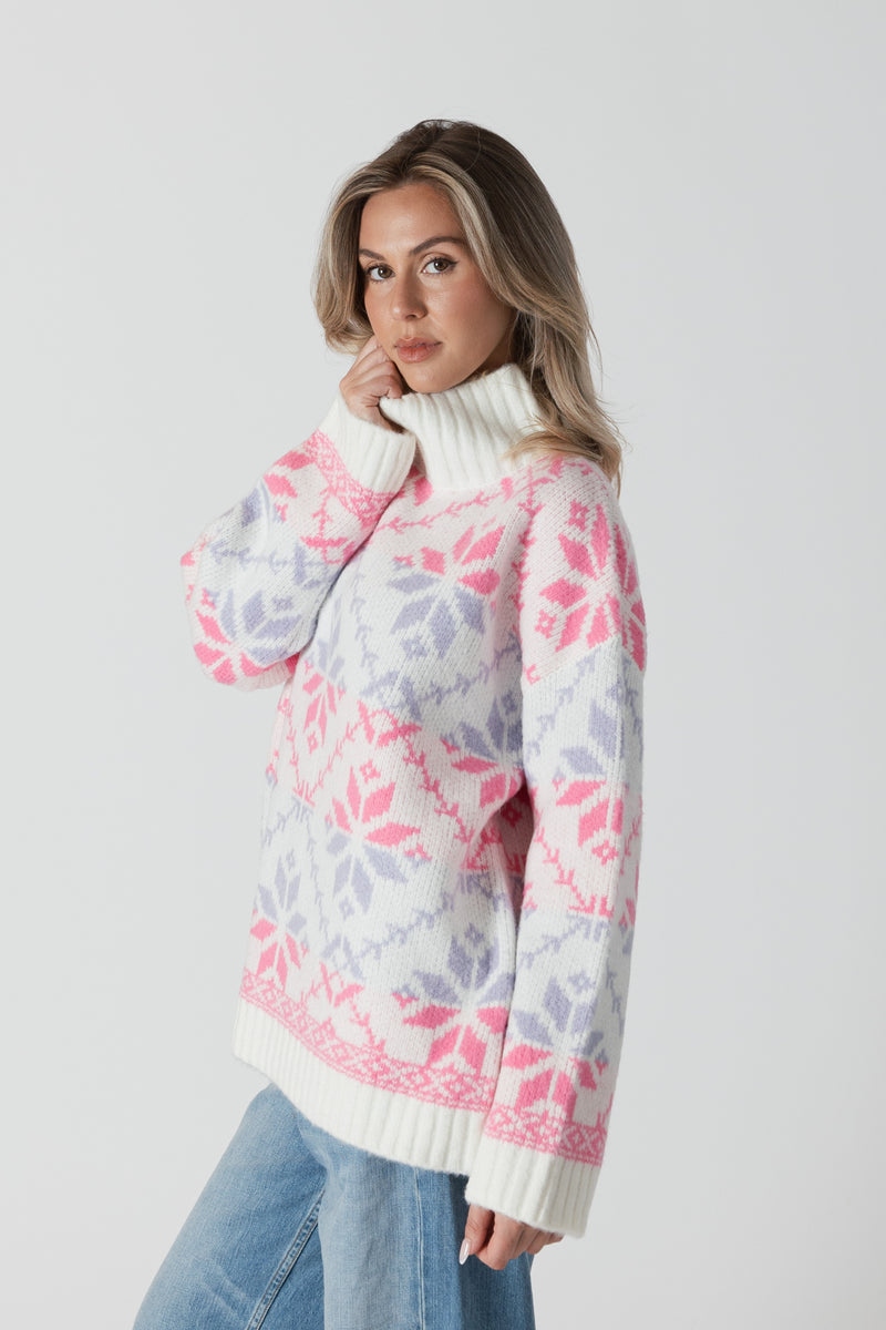 Fair Isle Mockneck Knit