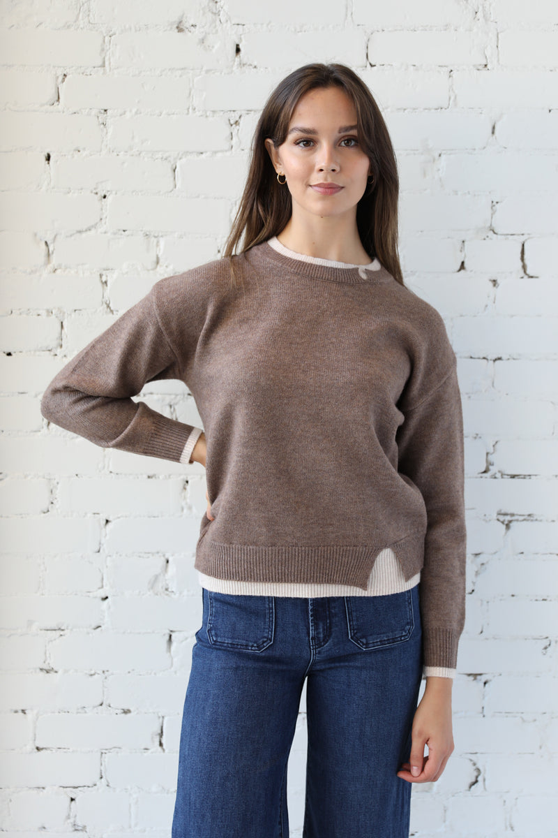 Distressed Layered Pullover
