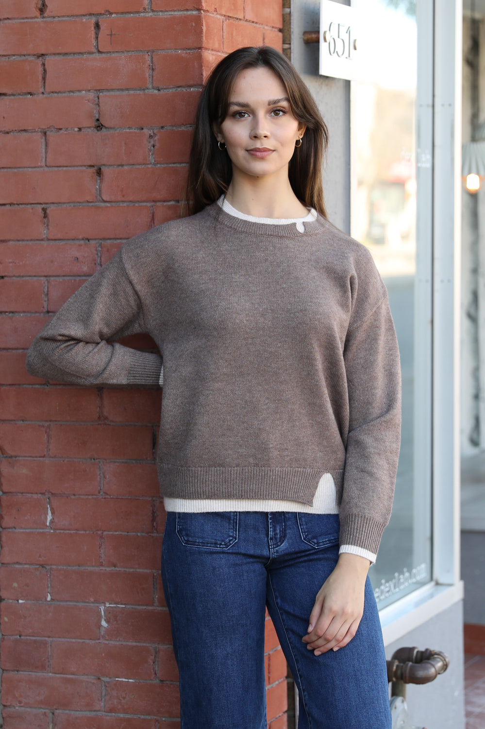 Distressed Layered Pullover