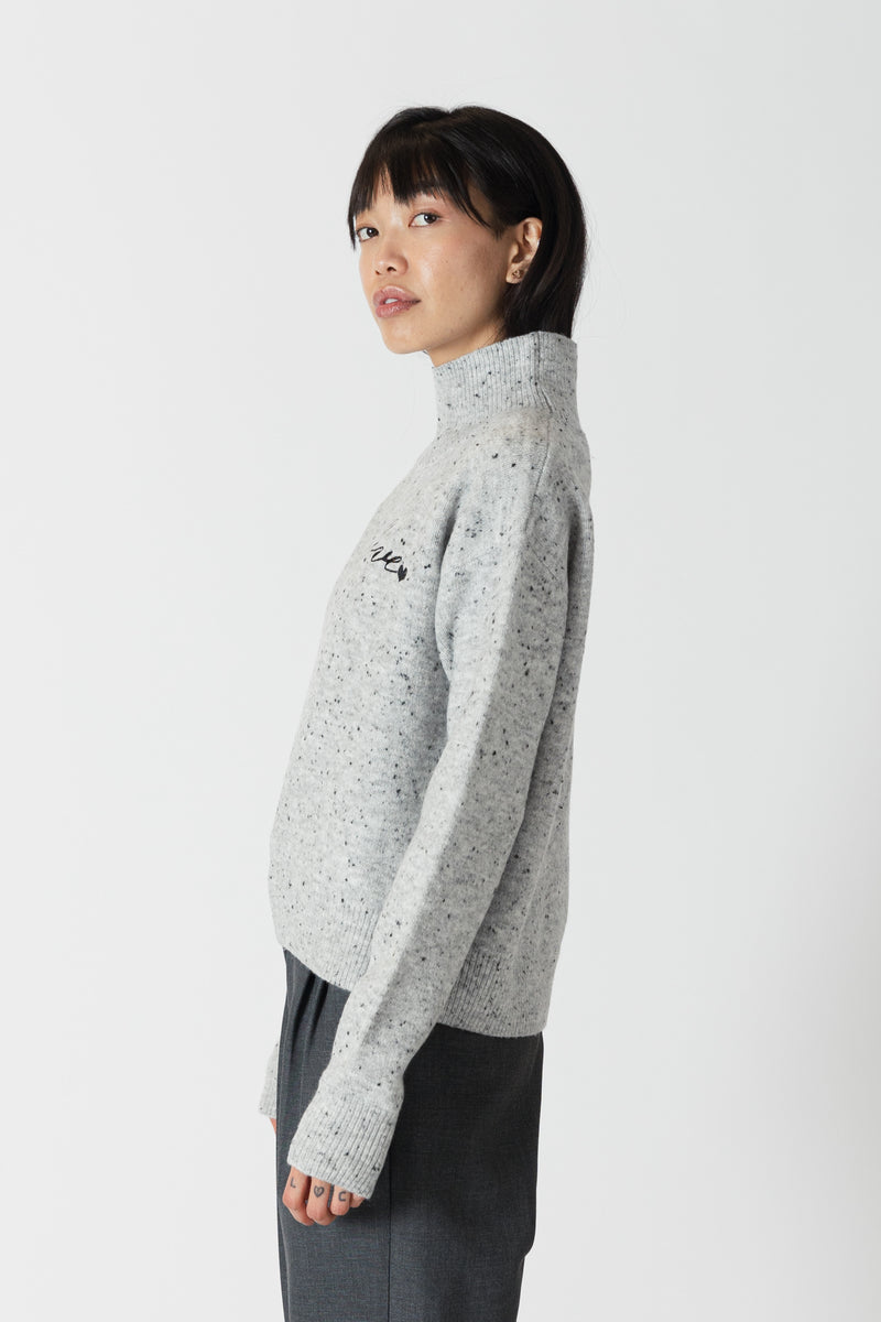 Macy Love Fleck Mockneck Knit