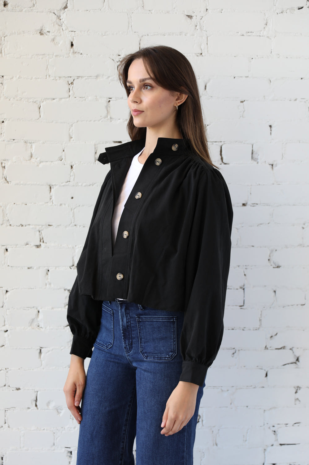 Short Balloon Trench Jacket
