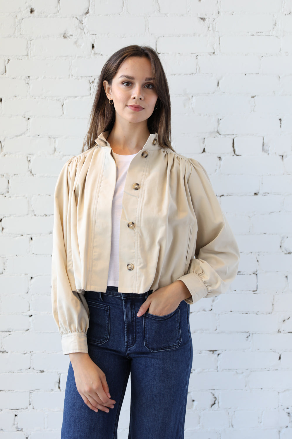 Short Balloon Trench Jacket