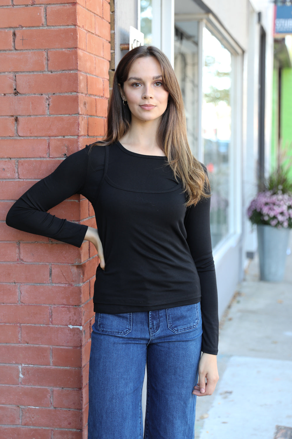 Meredith Long Sleeve Layered Top