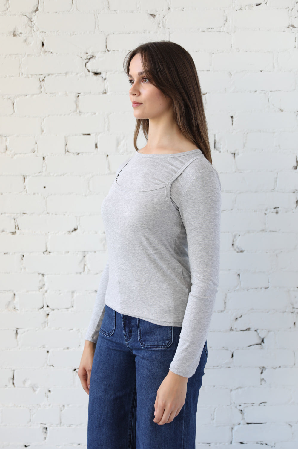 Meredith Long Sleeve Layered Top