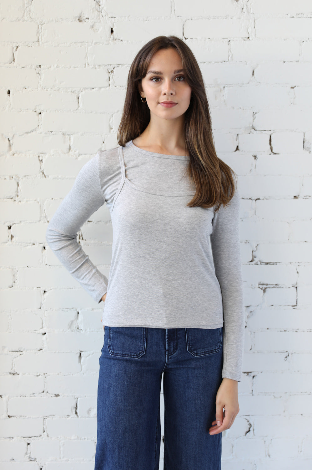 Meredith Long Sleeve Layered Top