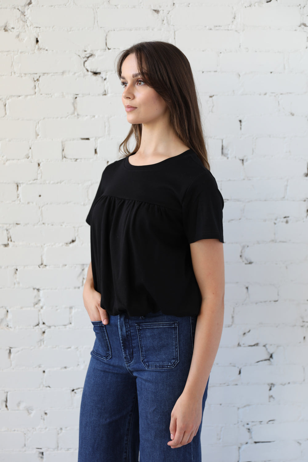 Essentials Bubble Hem Short Sleeve Tee
