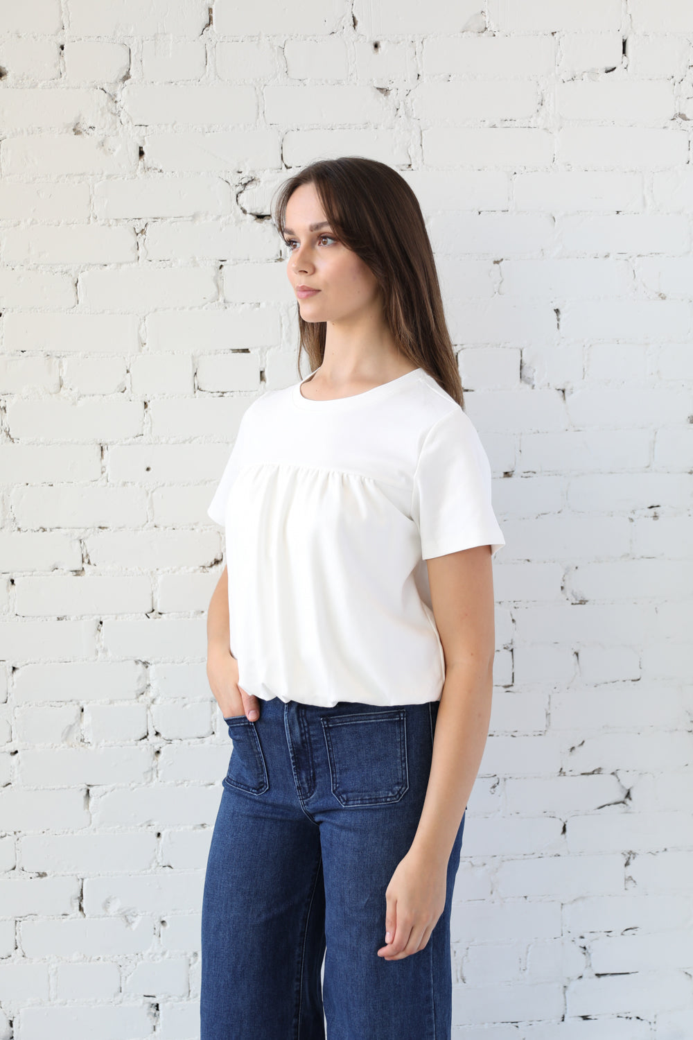 Essentials Bubble Hem Short Sleeve Tee